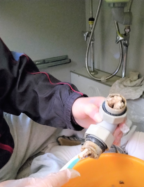 キッチン排水管清掃