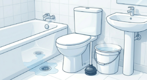 【お役立ちコラム】ユニットバス詰まりを自分で直す方法|原因別の解消ステップのトップ画