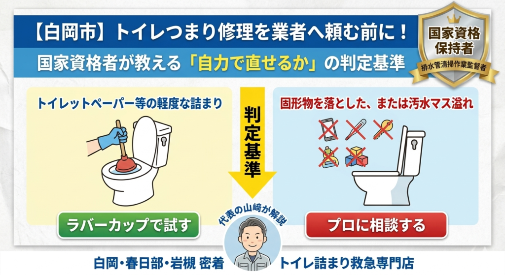 トイレつまり修理を業者へ頼む前に！国家資格者が教える「自力で直せるか」の判定基準の記事の画像